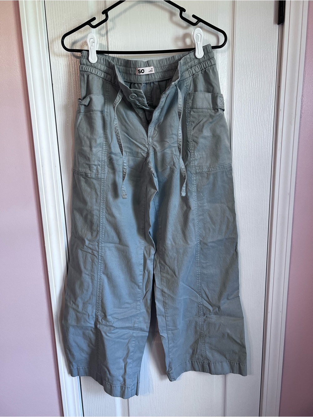 SO Women’s Blue/Grey Wide-Leg Cargo Pants